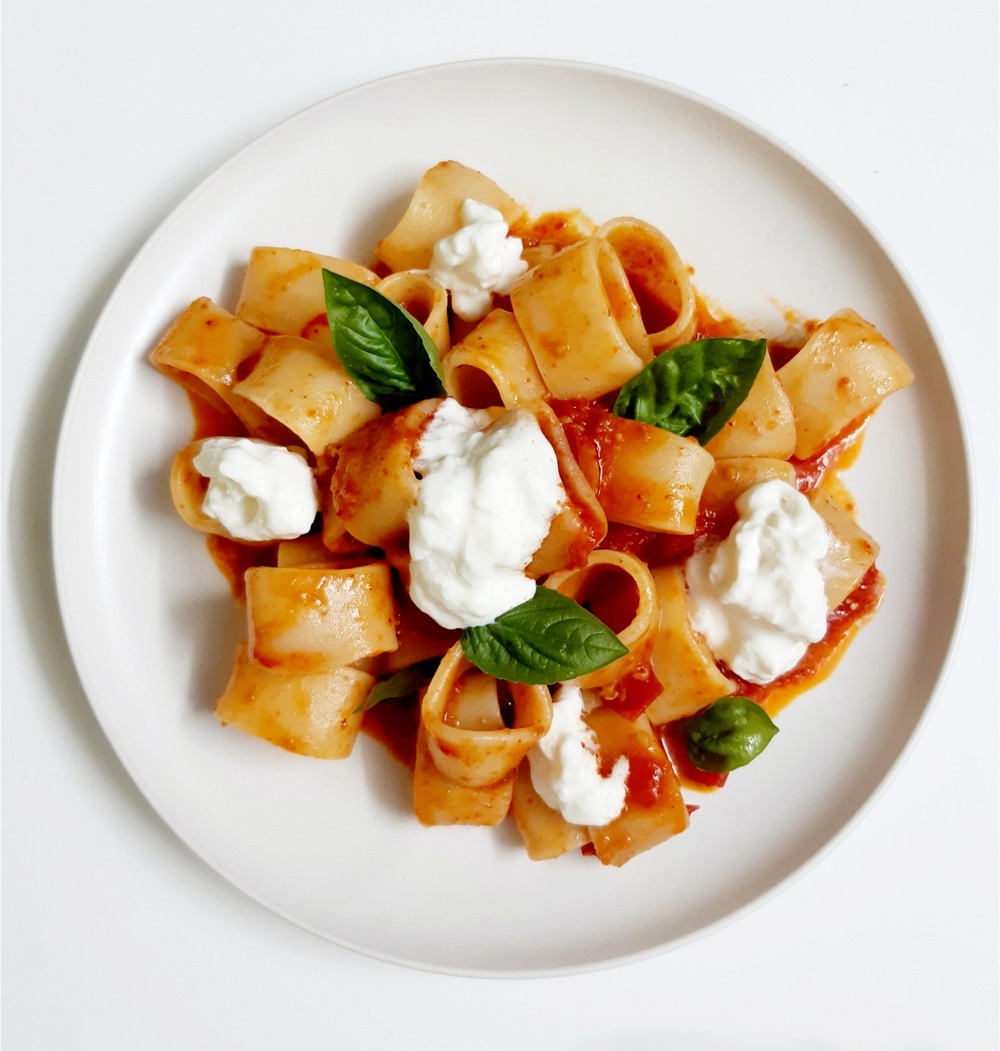 CALAMARATA NDUJA E BURRATA – Pasta Pietro Massi