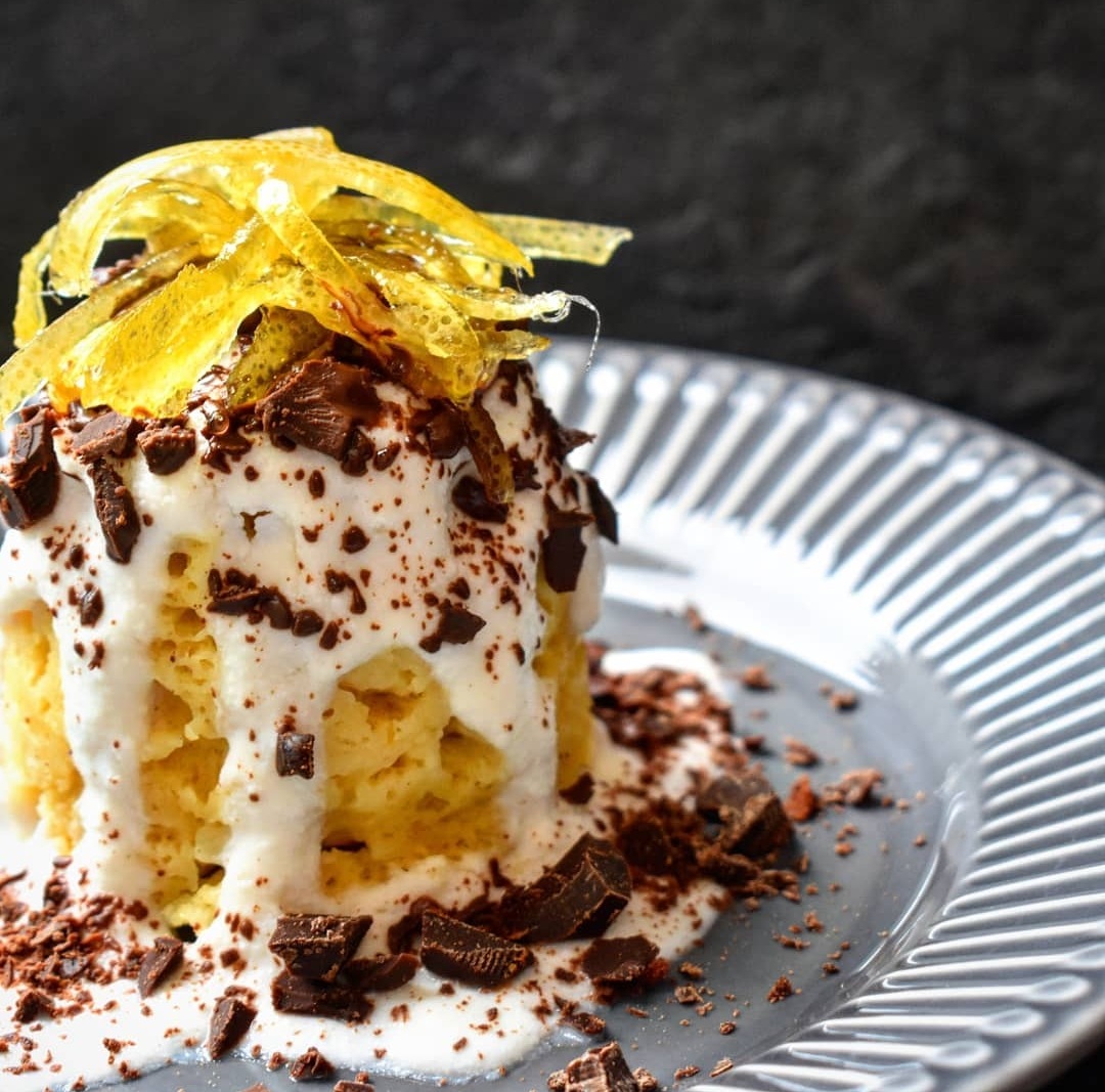 MUG CAKE LIGHT LIMONE E CIOCCOLATO.