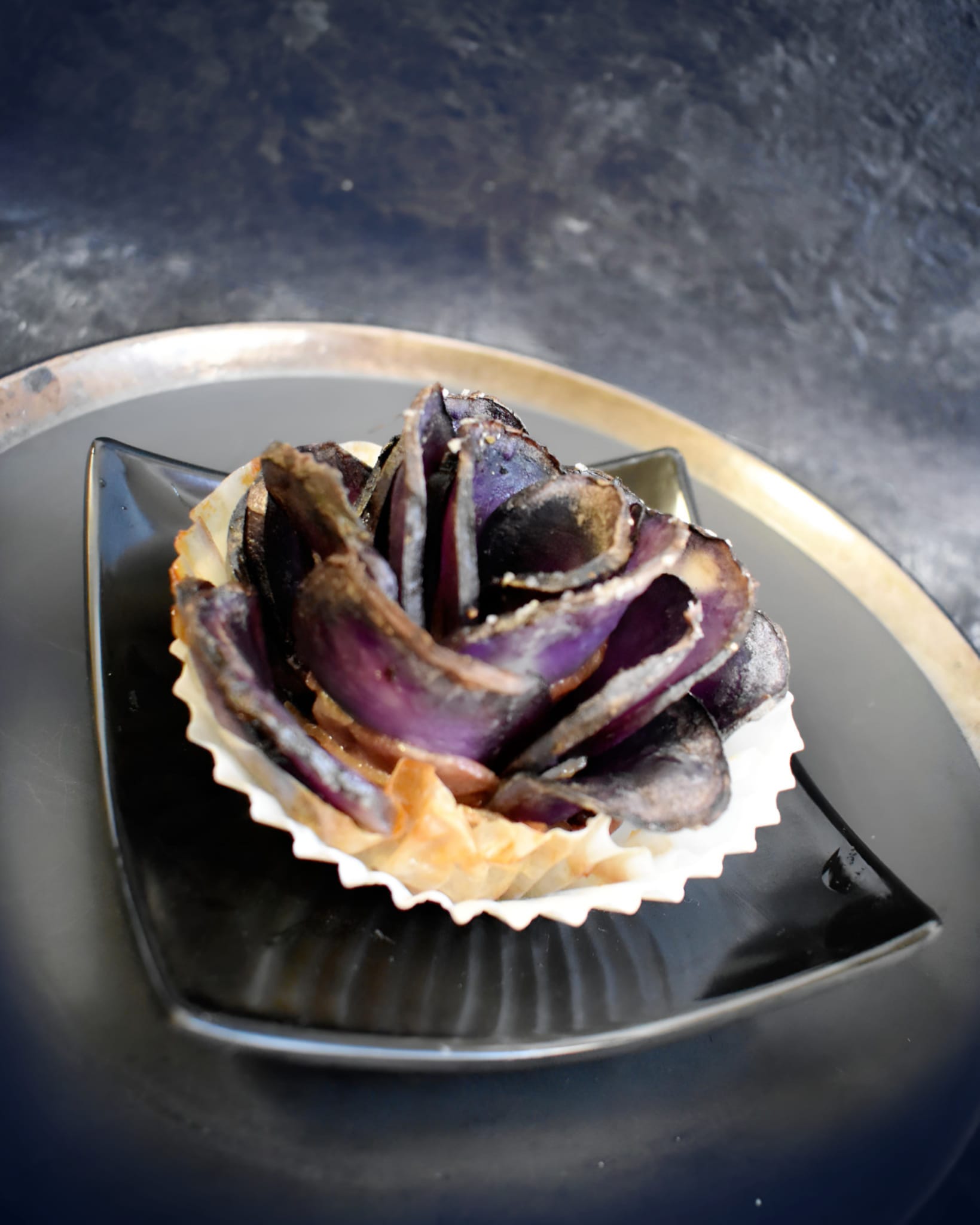 ROSE DI PATATE VIOLA E PANCETTA