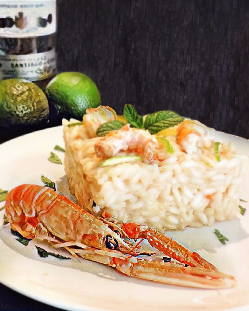 RISOTTO AL MOJITO E SCAMPI
